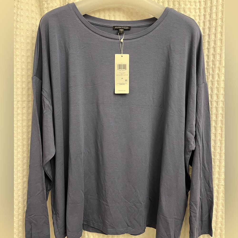 Eileen Fisher 2X NWT Slate blue T shirt